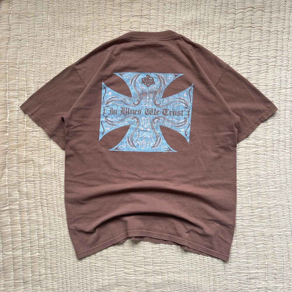 House of Blues Atlantic City T Shirt Mens Medium Brown In Blues We Trust Cross